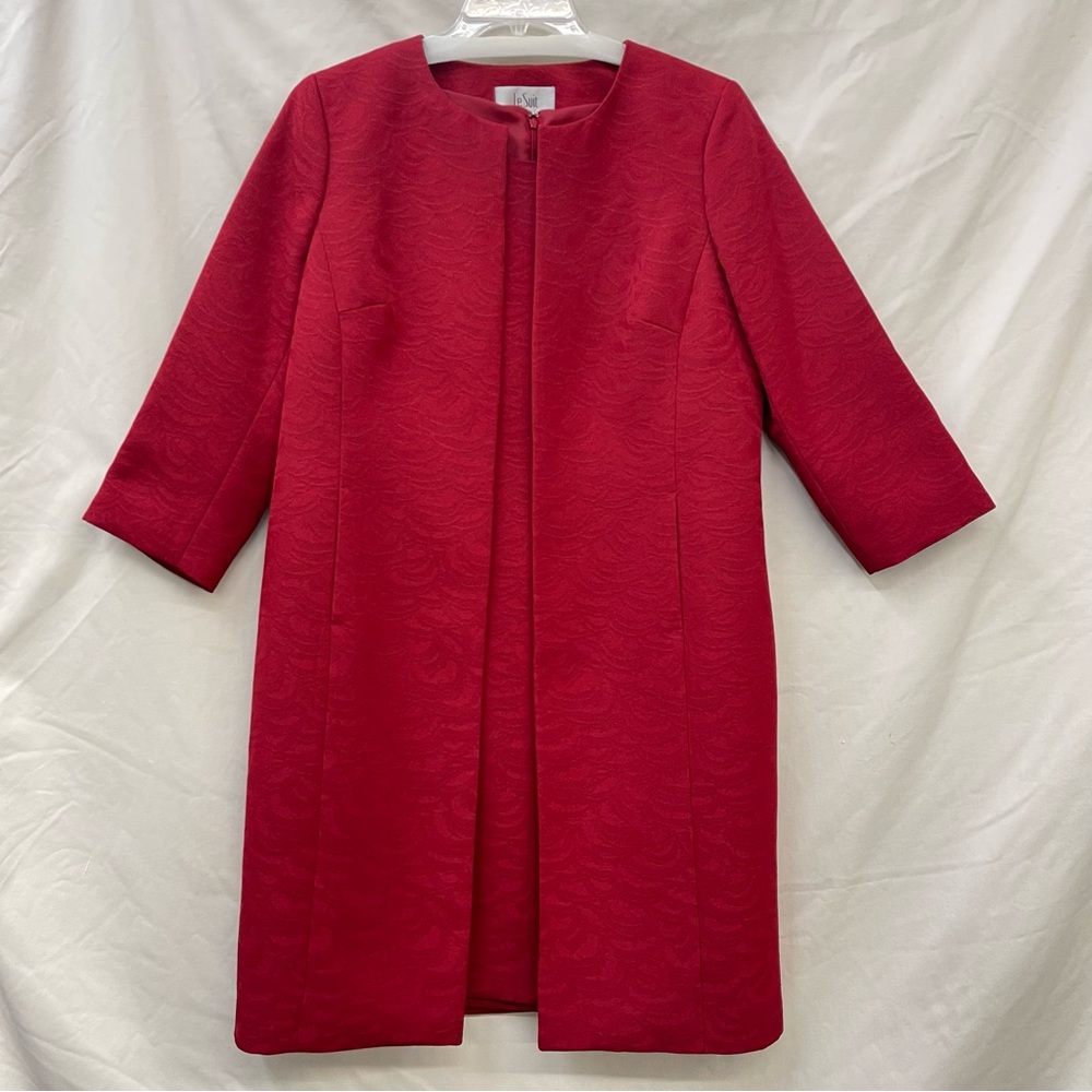 Le Suit Red Pattered Coat & Dress